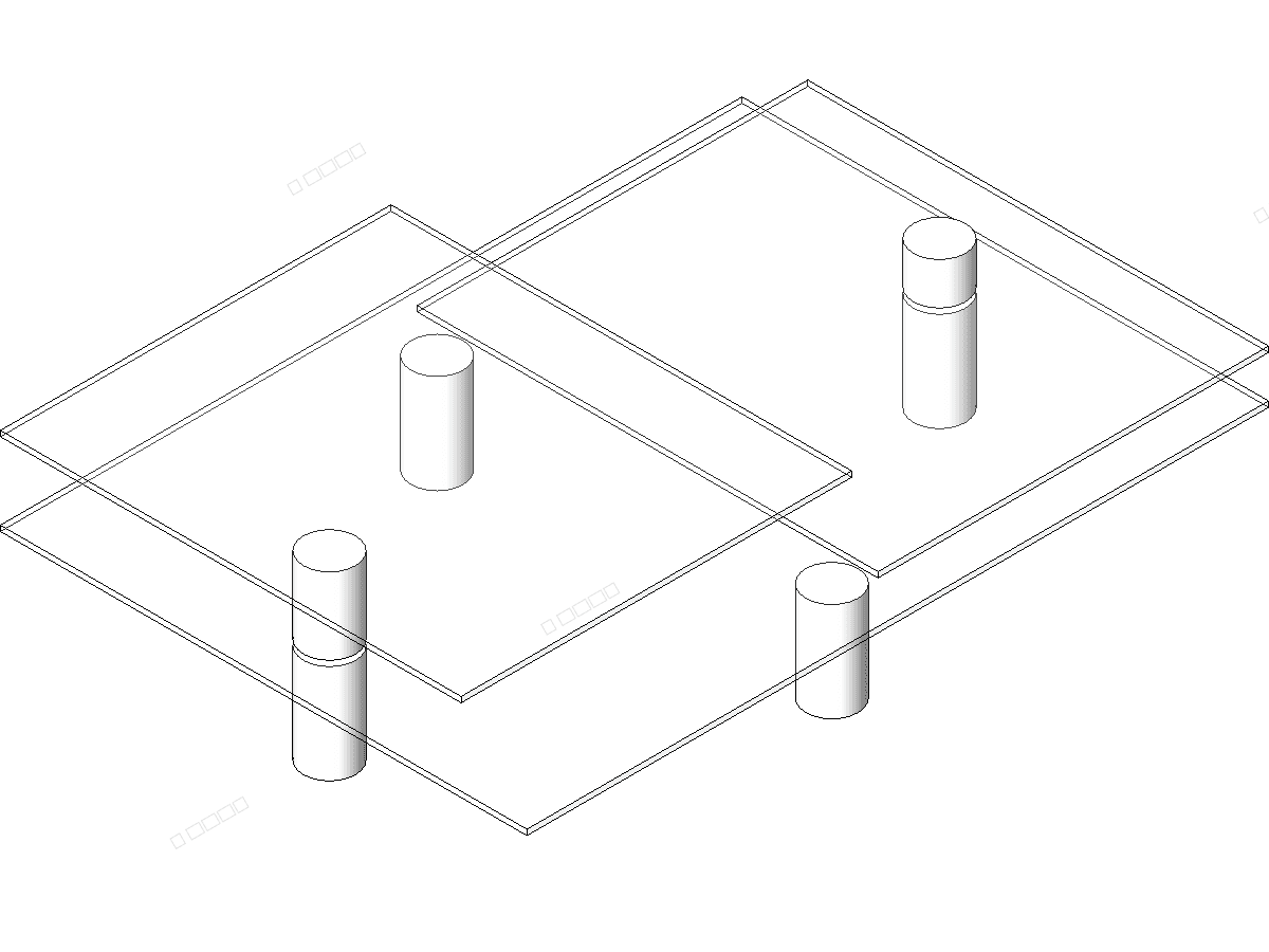 Table Coffee Glass Modern 3 SMARTBIM — Revit Family