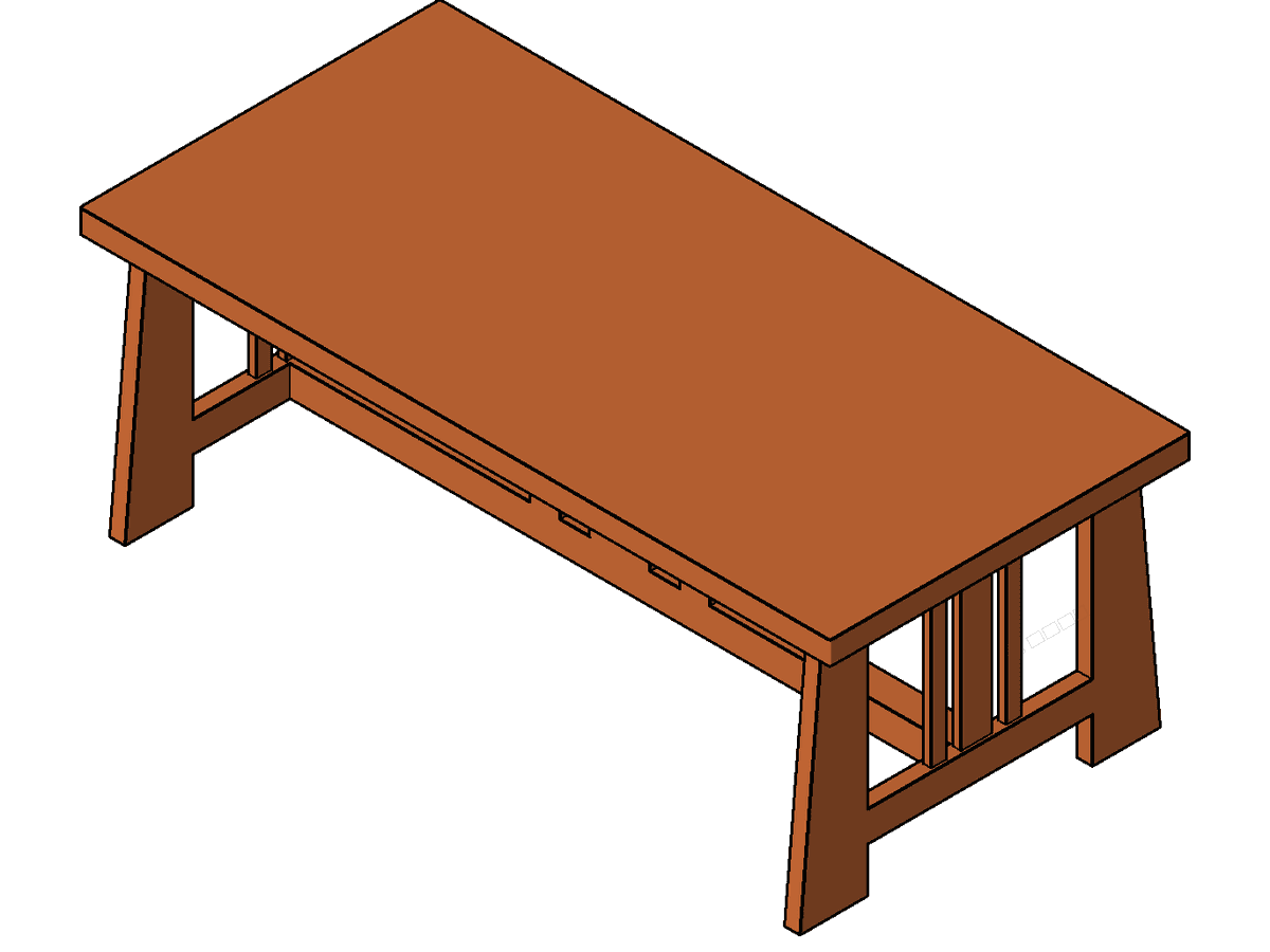 Table Coffee Wood 3 SMARTBIM — Revit Family