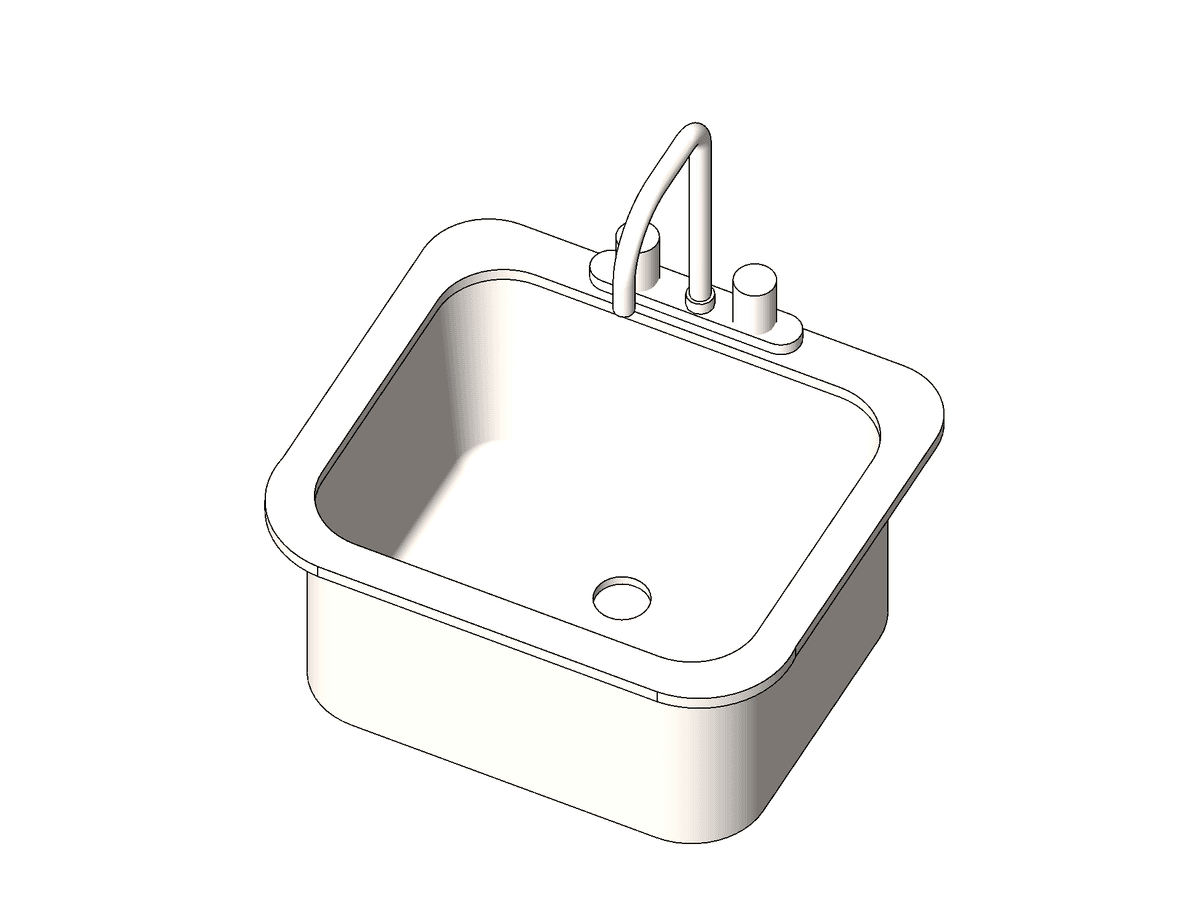 Sink Vanity Square — Basin Revit Family