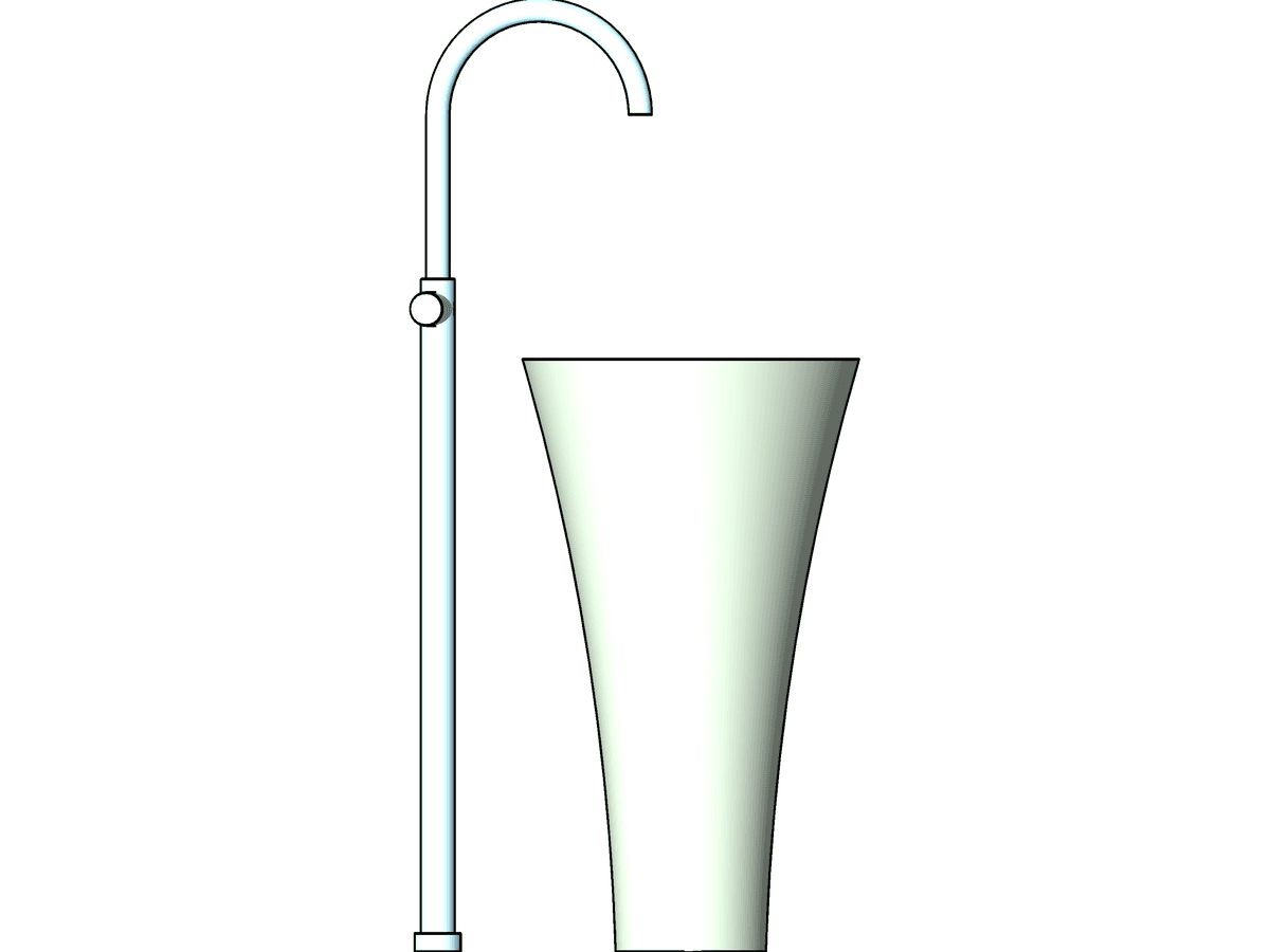 Sink Conical Column Block — Basin Revit Family
