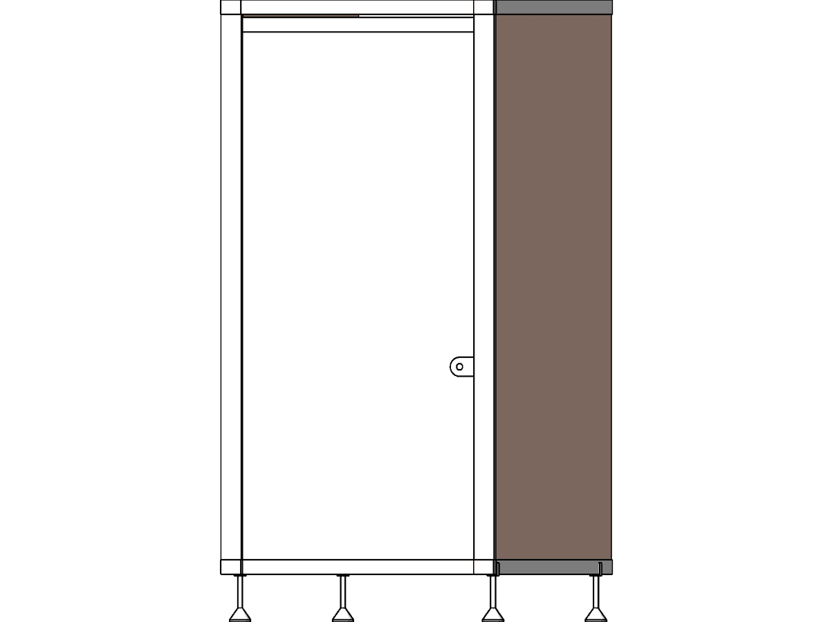 Toilet Cubicle Middle Section — Sanitary Unit Revit Family