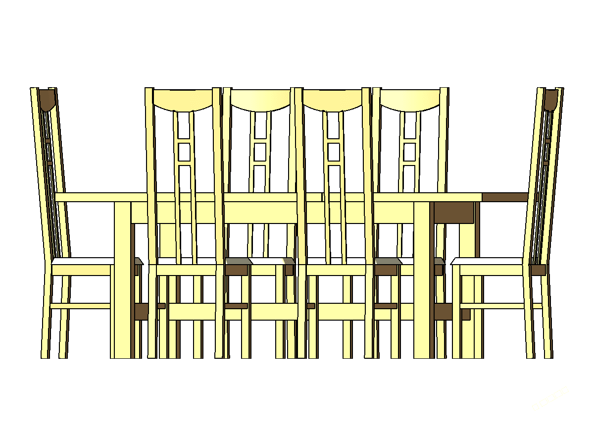 Table Dining W Chairs — Revit Family