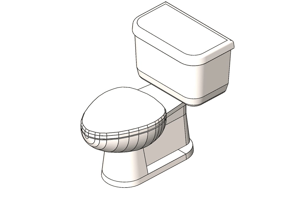 M Toilet Domestic 3D — Toilet Cabin Revit Family