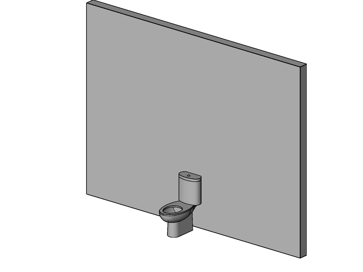 M WC Seat With Cistern Wall Based — Toilet Cabin Revit Family