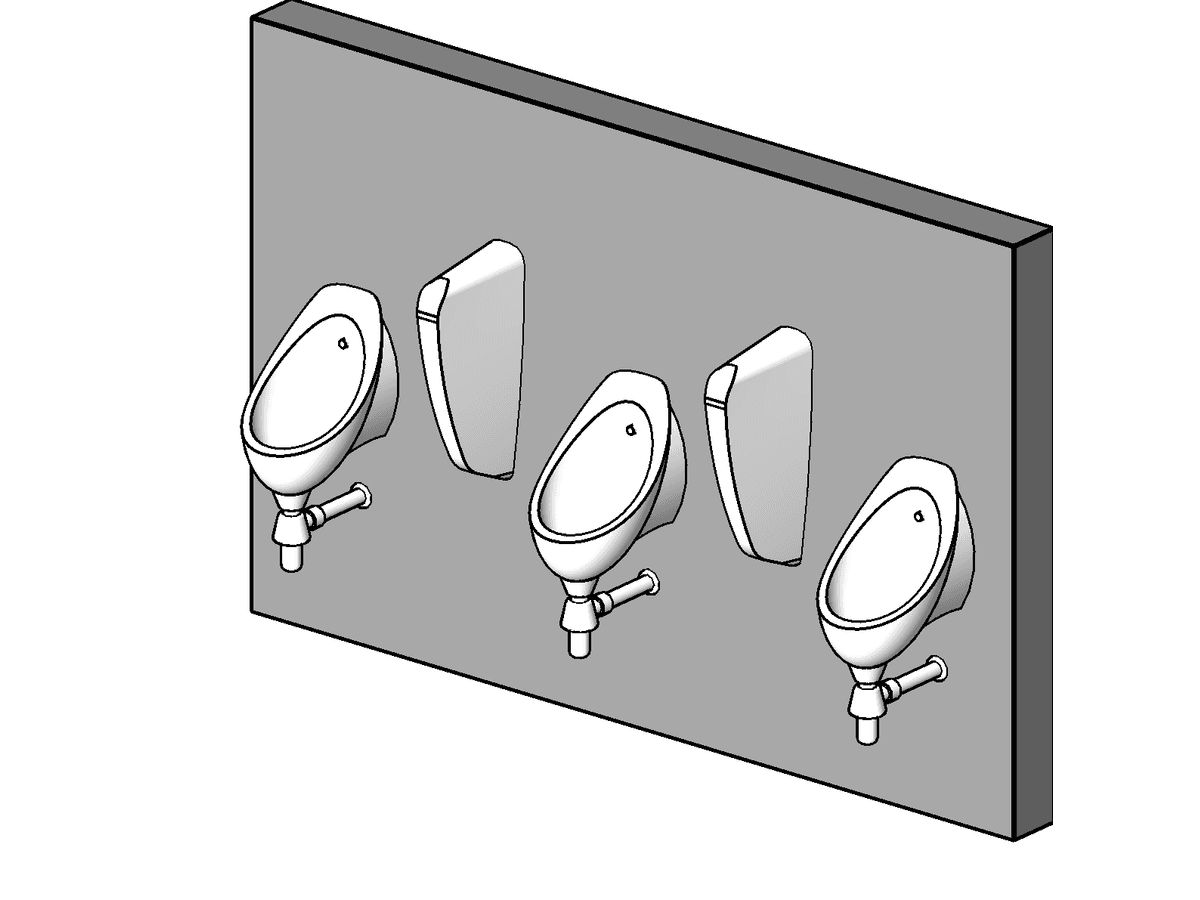 Urinals Array — Toilet Cabin Revit Family