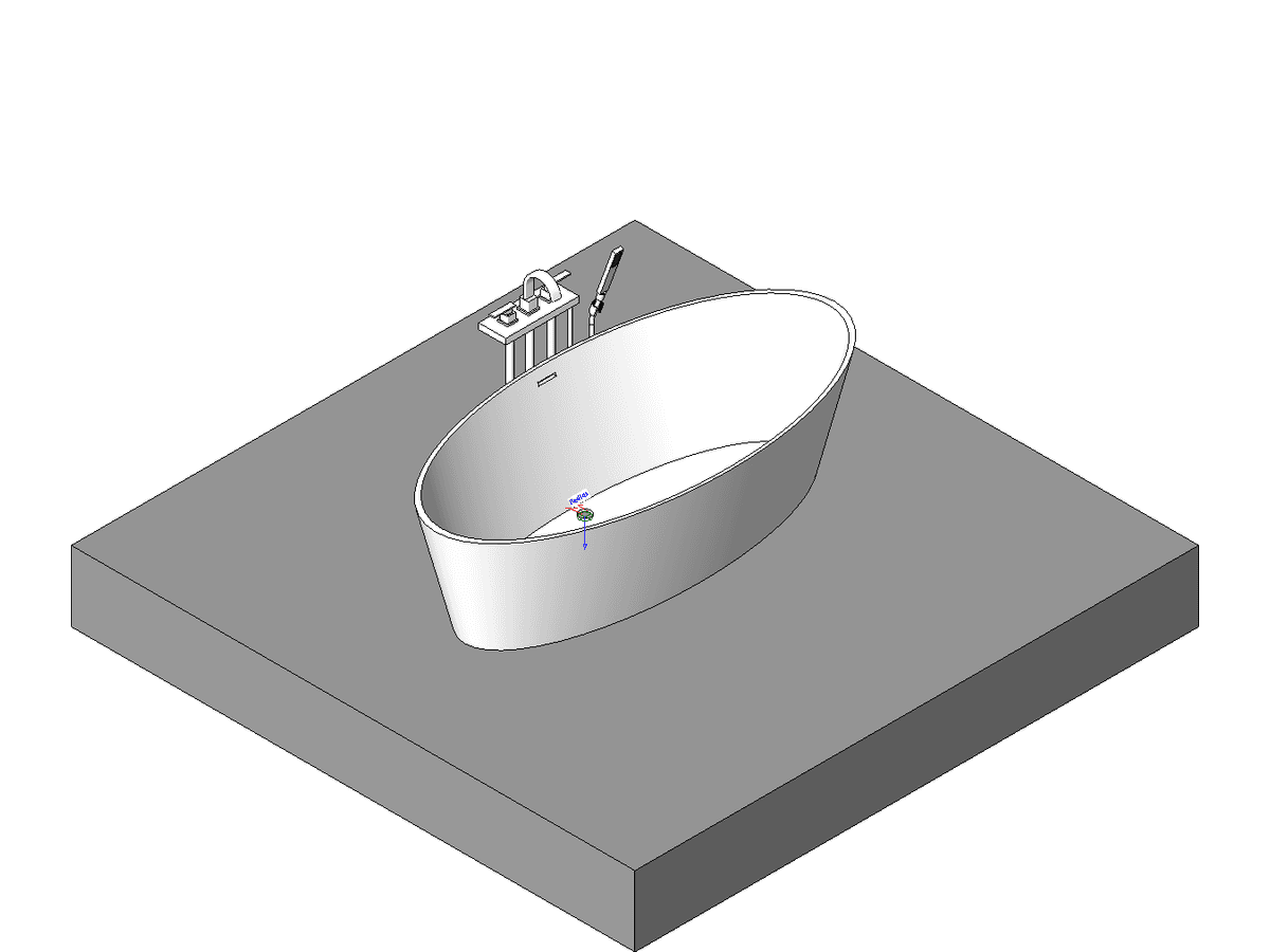 Bathtub Oval Wetstyle Bov01 66 — Shower Revit Family