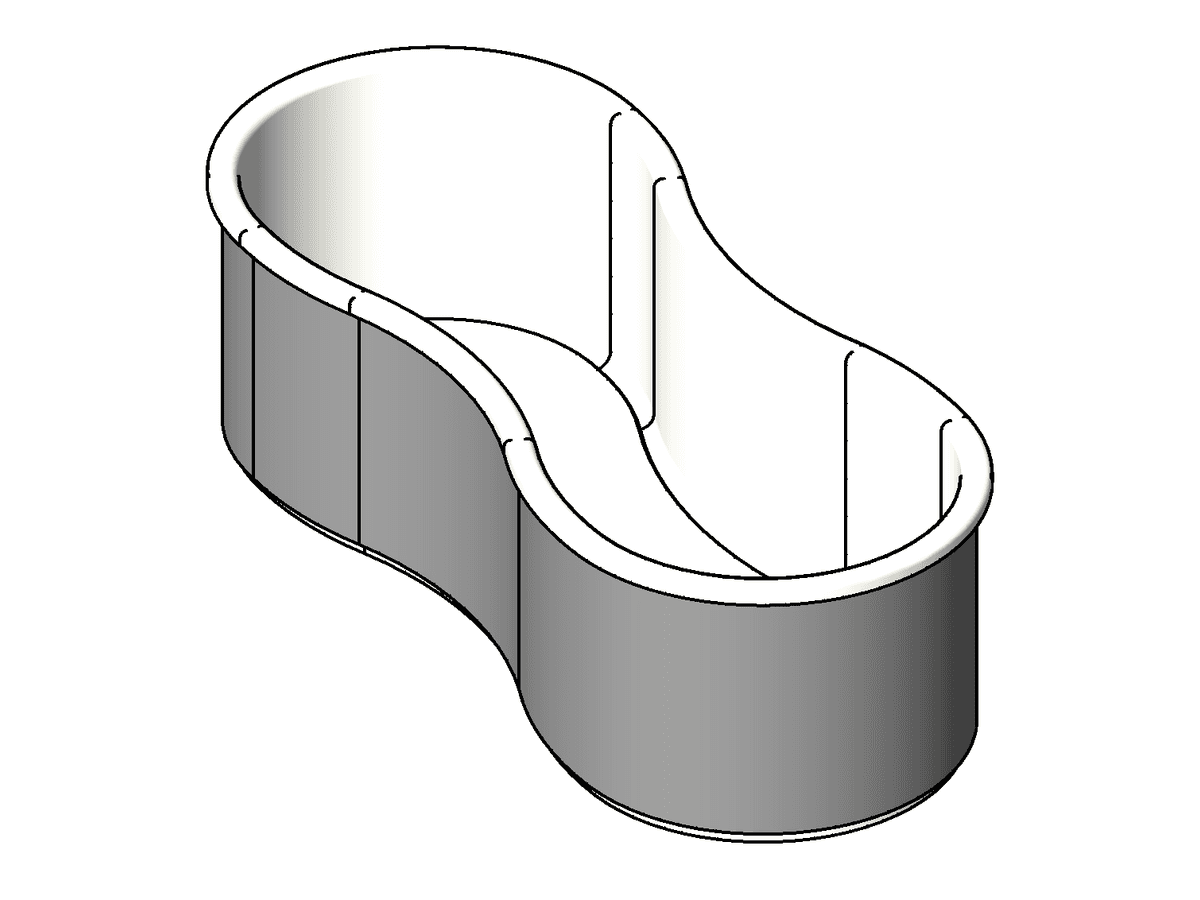 M Bath Tub 1 — Shower Revit Family