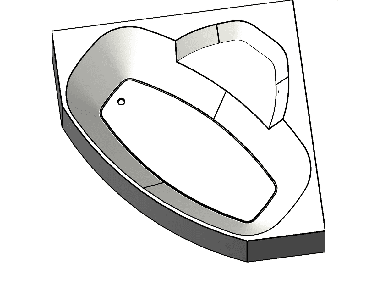 Tub Bath Corner — Shower Revit Family