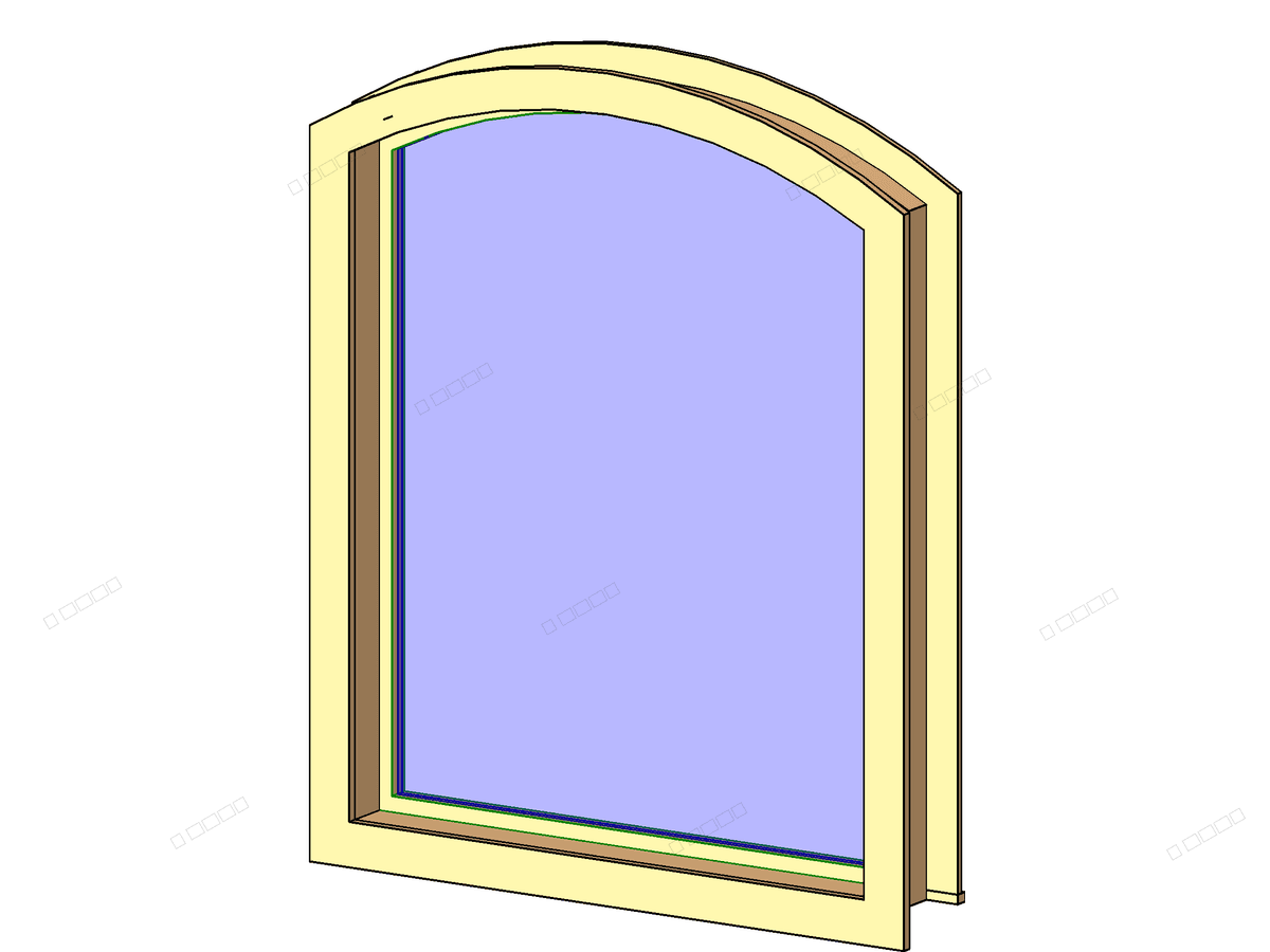 Archtop With Trim (m) — Arch Window Revit Family