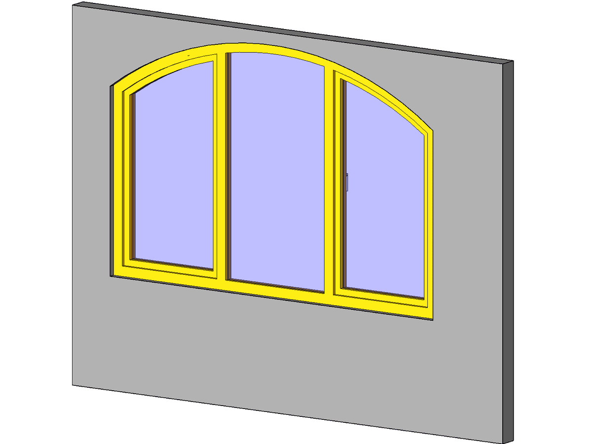 Trikridlove Se Sloupkem Klenbove — Arch Window Revit Family