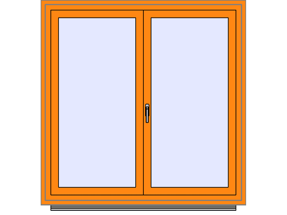 Vantaux Droits — Double Window Revit Family