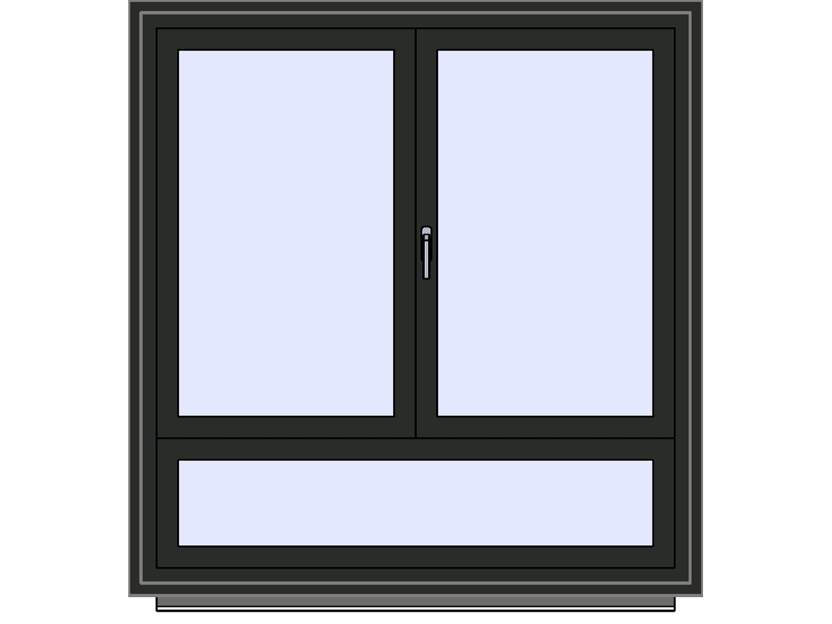 Vantaux Imposte Basse — Double Window Revit Family
