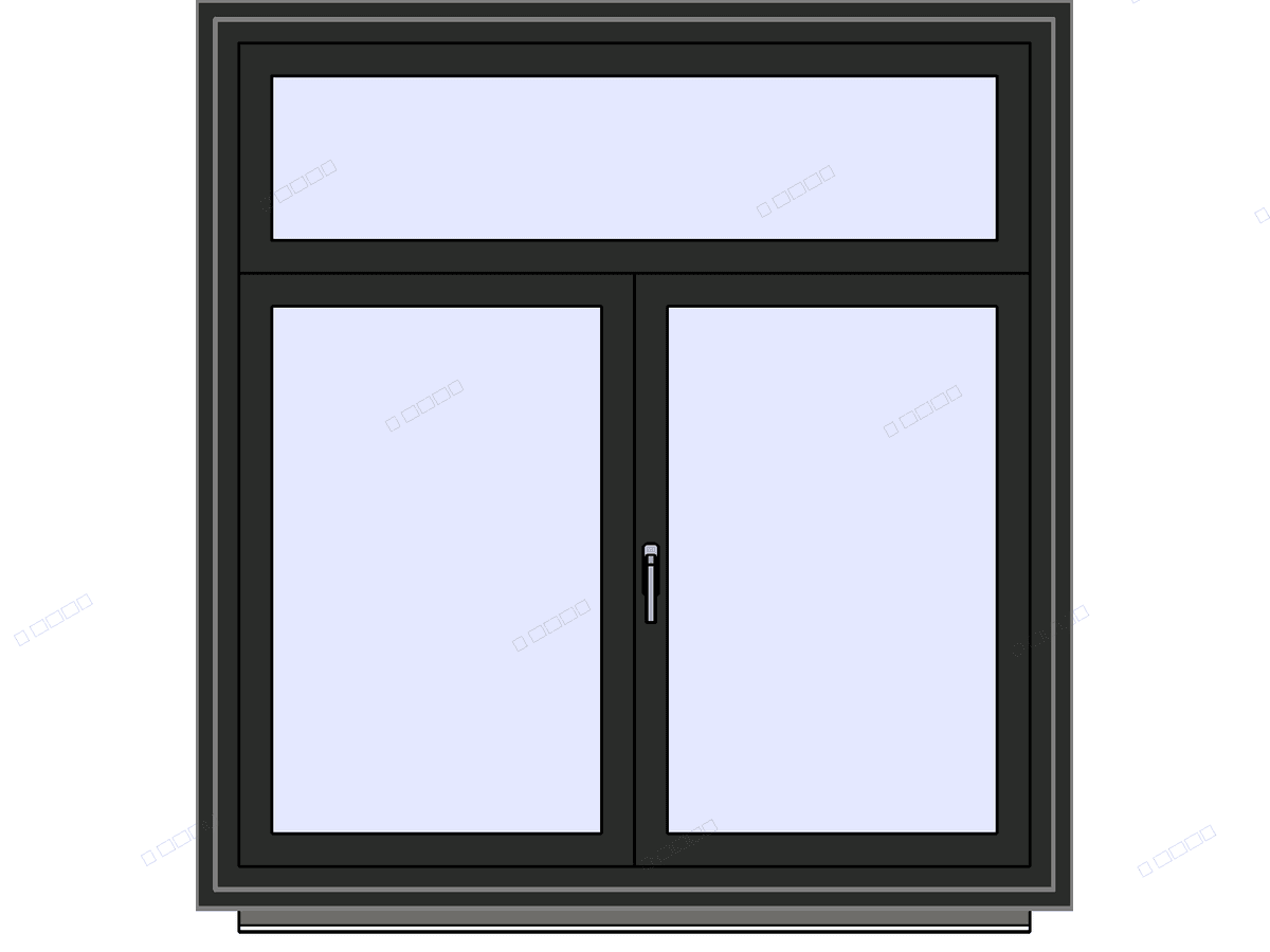 Vantaux Imposte Haute — Double Window Revit Family