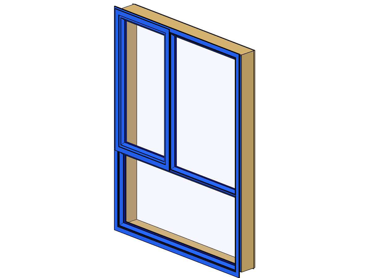 AW 2 2 Aluminum Grooved (nz) — Double Window Revit Family