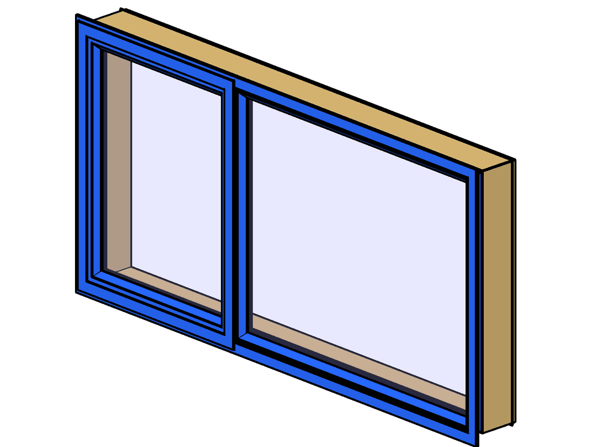 AW 11 Variable Aluminum Grooved (nz) — Double Window Revit Family