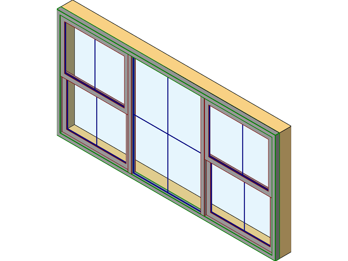Double Hung 3L (aus) — Double Window Revit Family