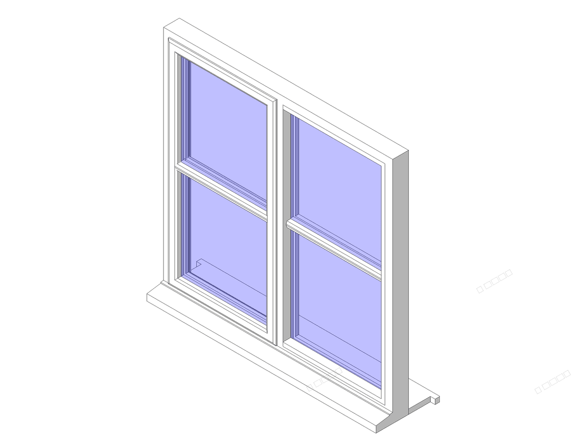 SCO Horz Bar Dbl — Double Window Revit Family
