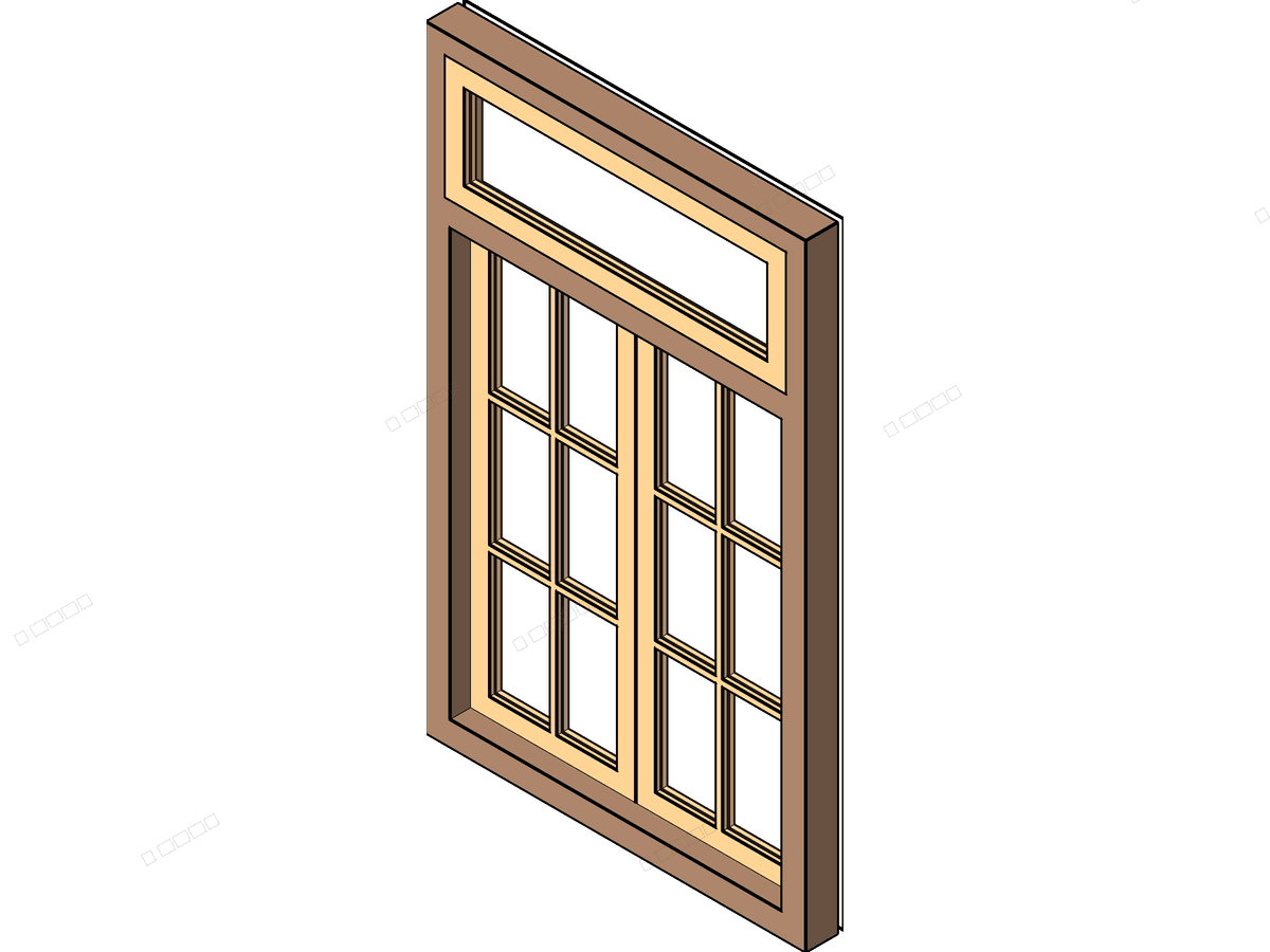 Window Double Shutter(mullions) With Openable Glass — Double Window Revit Family