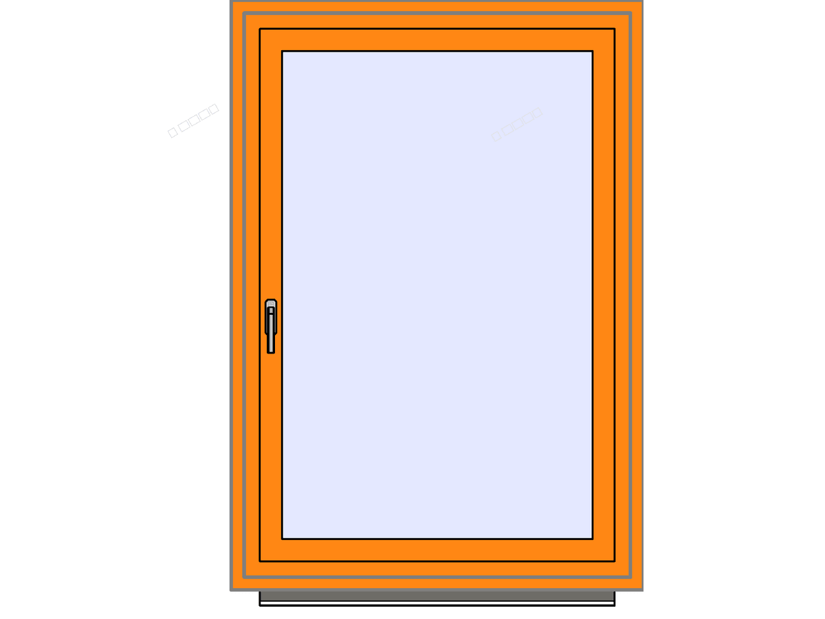 Vantail Droit — Single Window Revit Family
