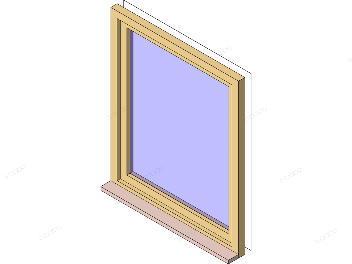 Horizontal Pivot Hung Casement — Single Window Revit Family