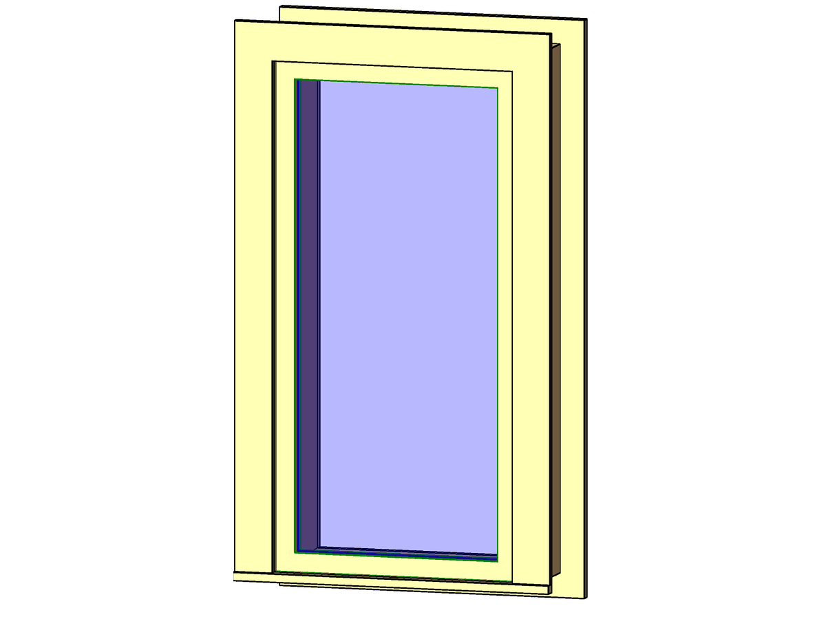 M Fixed With Trim — Single Window Revit Family