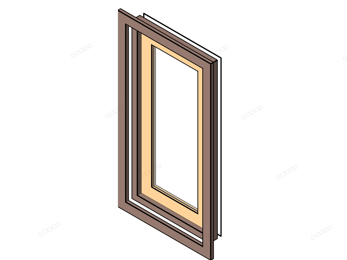 Window Trim Single Panel — Single Window Revit Family