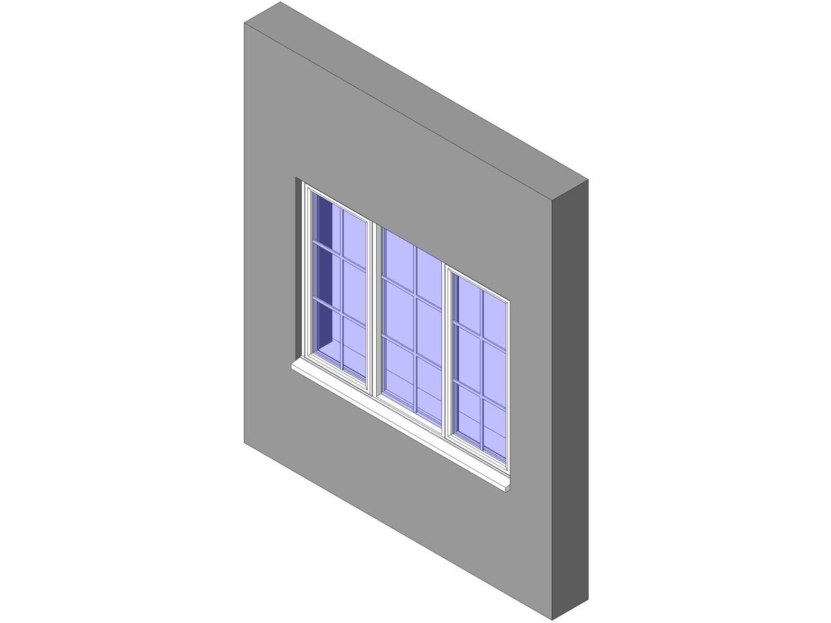 Tpl All Bars — Triple Window Revit Family