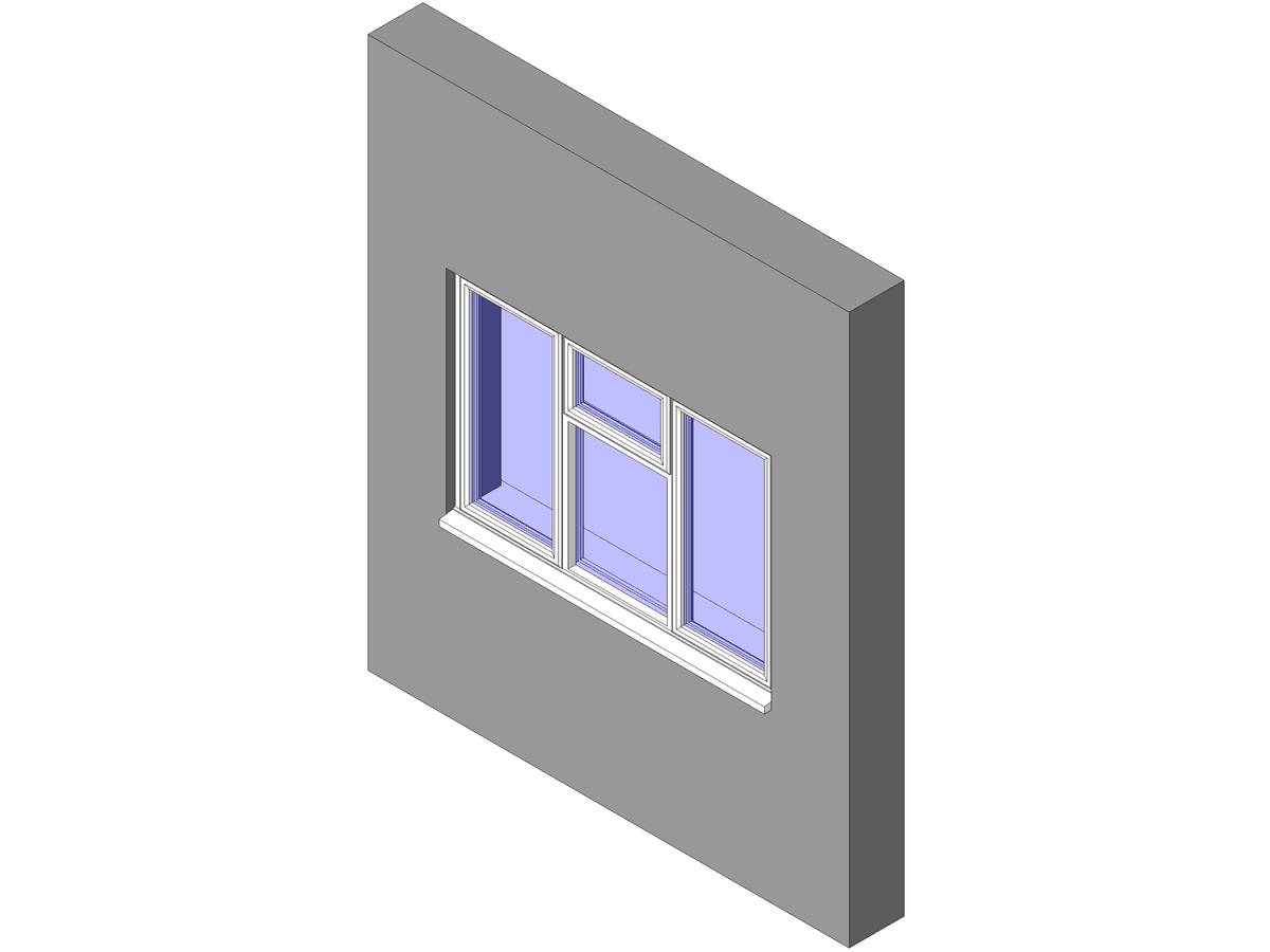 Tpl Casement Top Hung Centre — Triple Window Revit Family