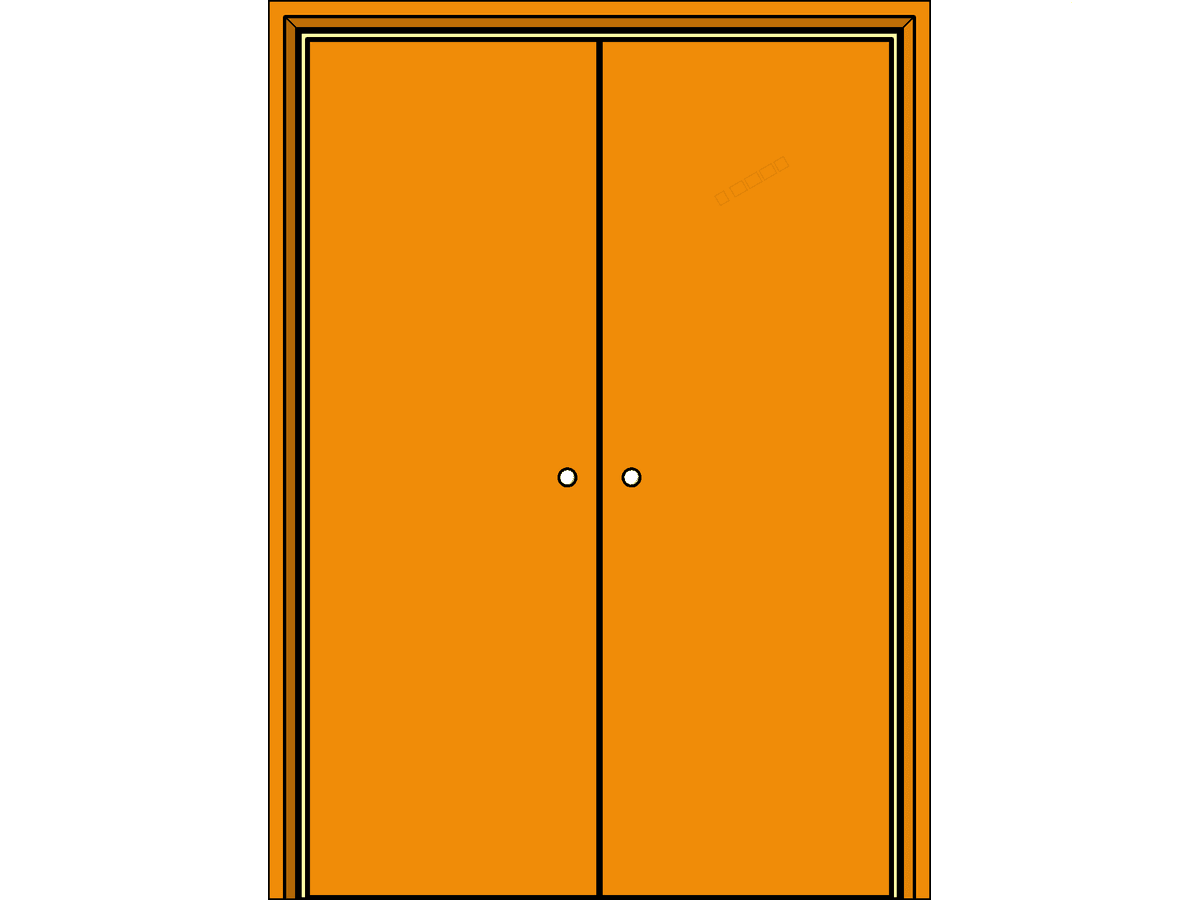 Intdbl 3 — Double Door Revit Family