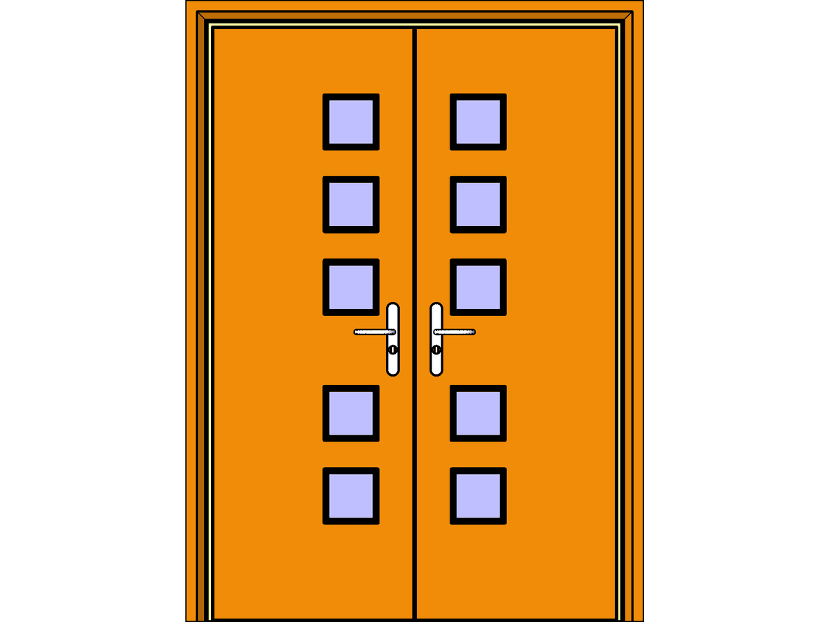 Intdbl 4 — Double Door Revit Family