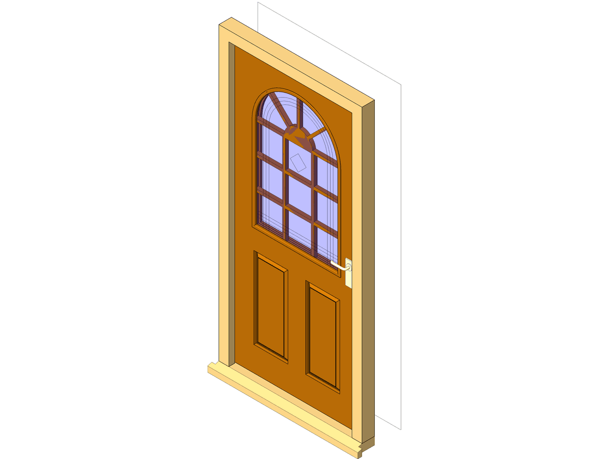Extsgl 3 — Single Door Revit Family