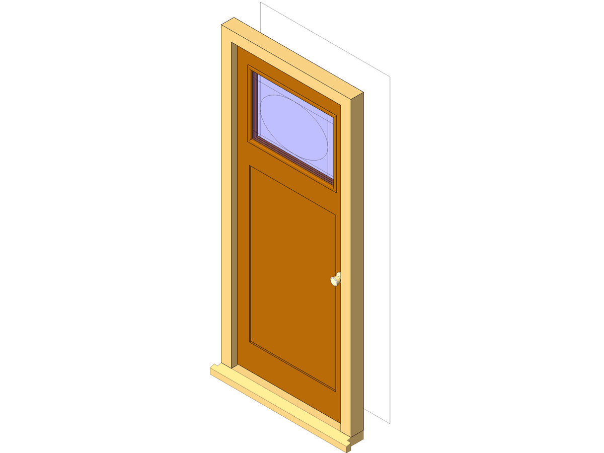 Extsgl 5 — Single Door Revit Family