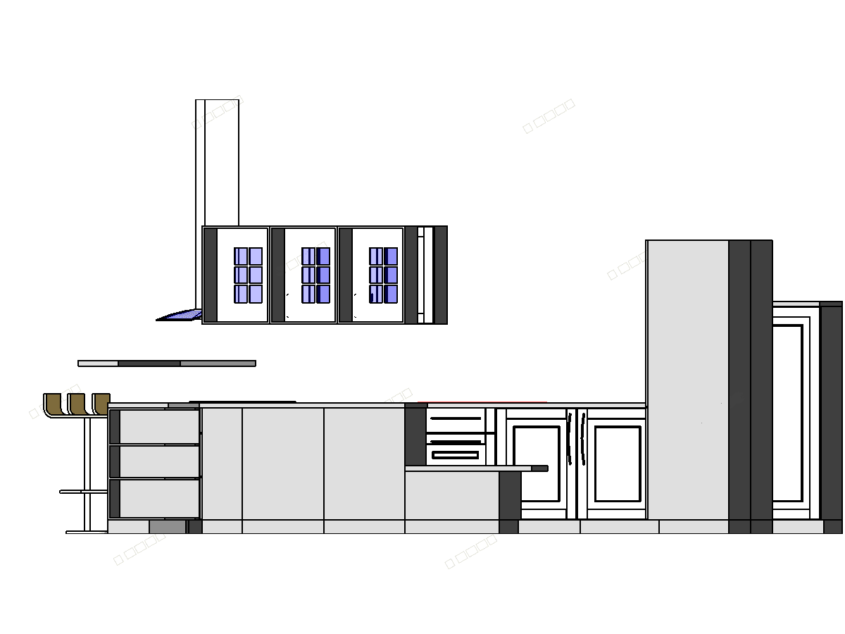 Complete Kitchen 2 — Kitchen Unit Revit Family
