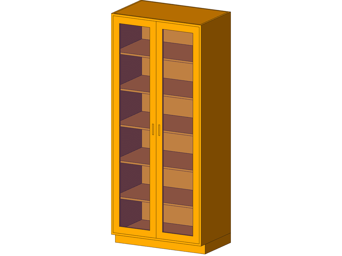 Tall Cabinet Double Door W Glass — Revit Family