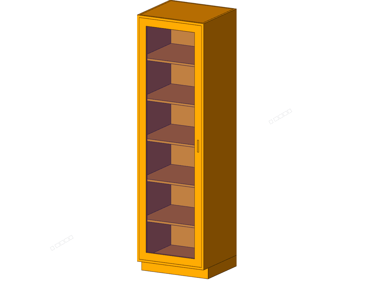 Tall Cabinet Single Door W Glass — Revit Family