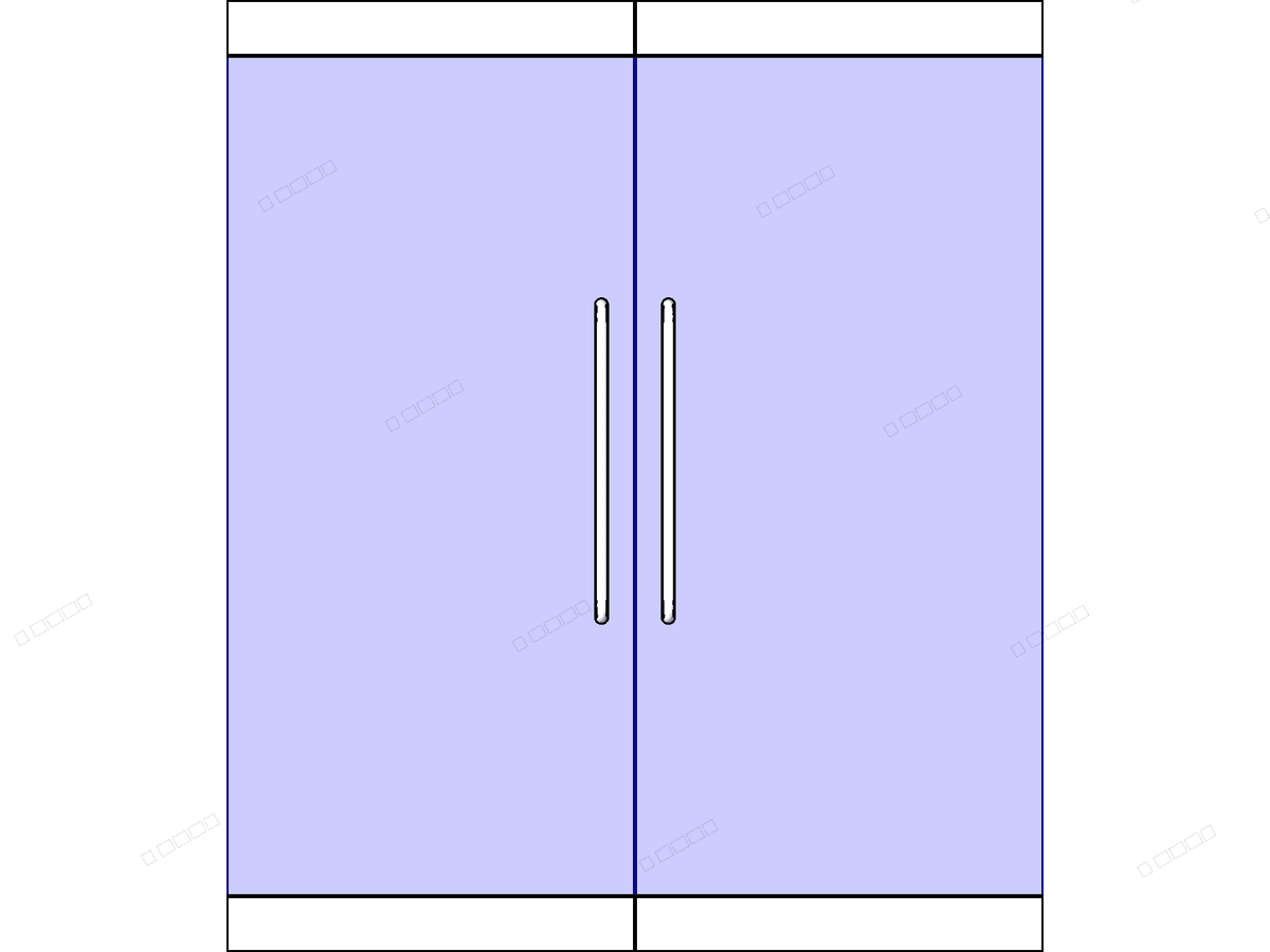 Door Double Glass D Pulls (aus) — Curtain Wall Revit Family