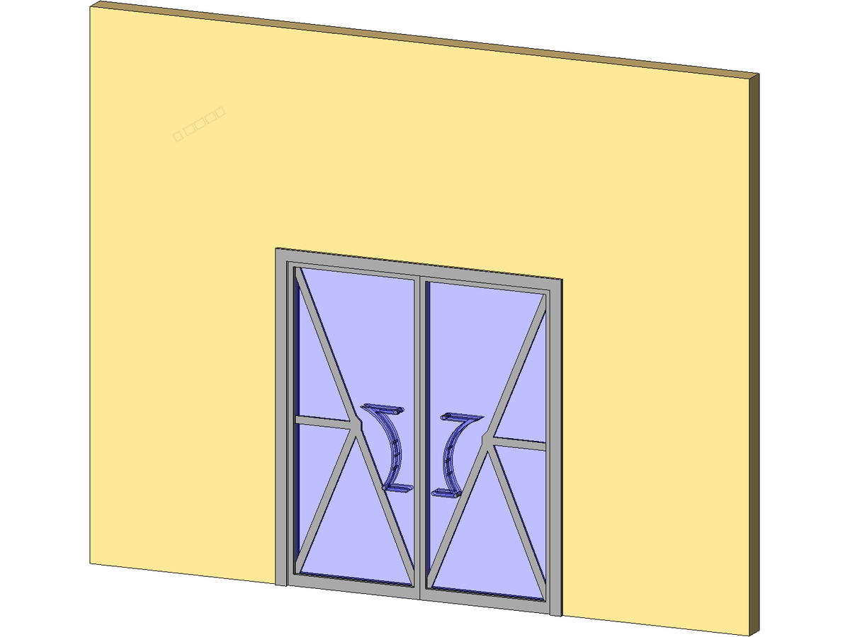 Custom Double Panel Glass Door — Double Door Revit Family