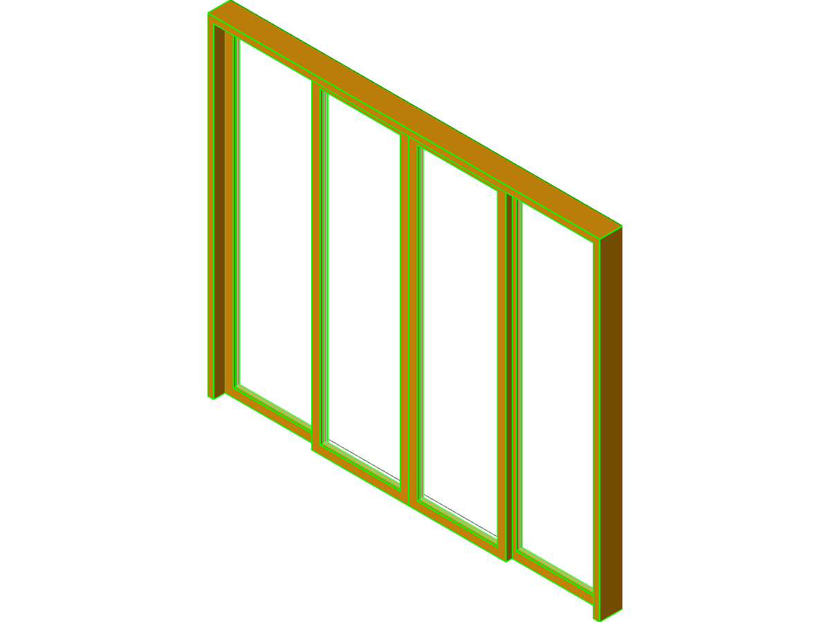 Sliding Door 4 Panel (aus) — Double Door Revit Family