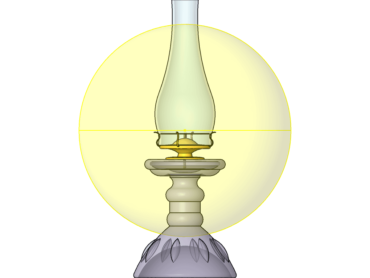 Vintage Antique Glass Oil Lamp Light Source — Revit Family