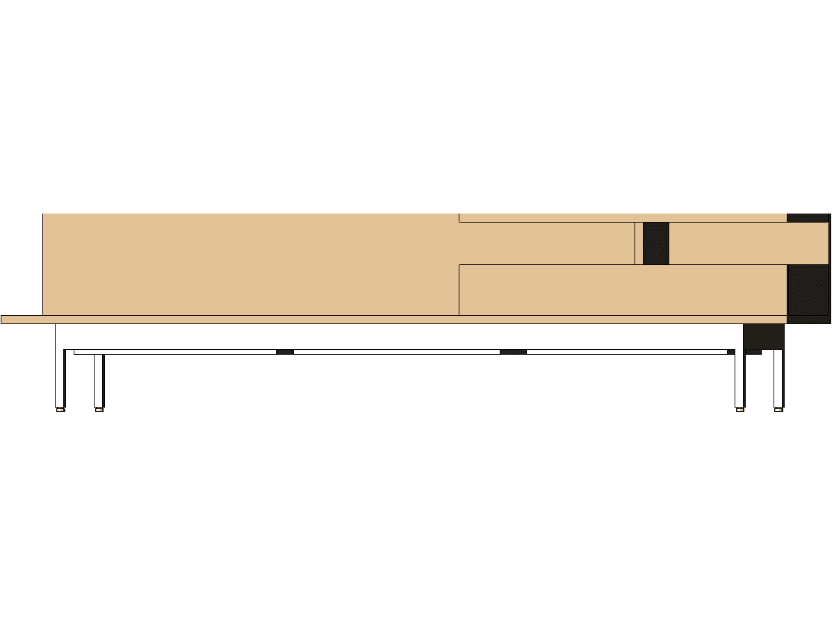 Steelcase Coalesse Denizen Storage Open Bench Shelf And Drawer — Revit Family