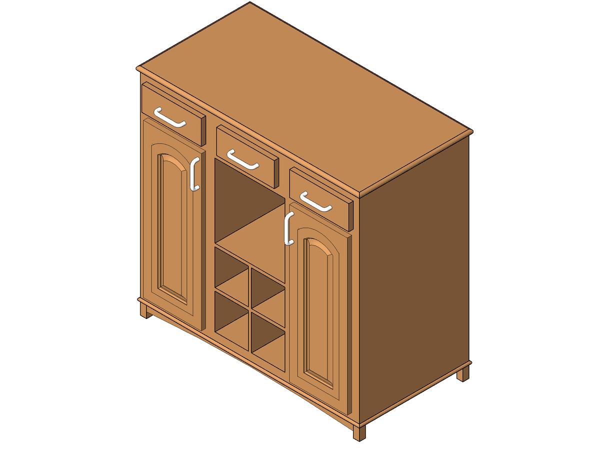 Table Buffet Server SMARTBIM — Revit Family