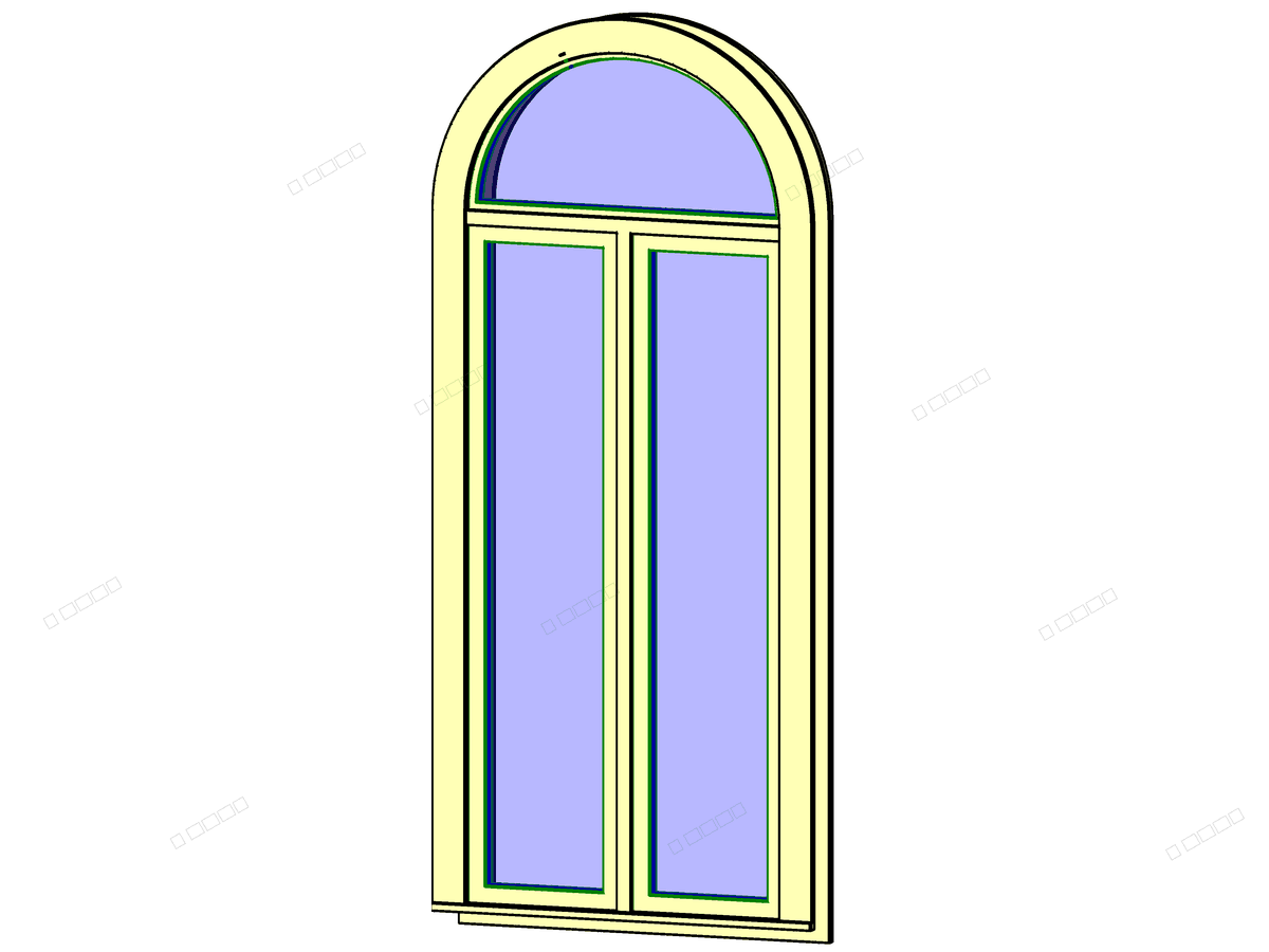 M Combination Rtp With Trim — Arch Window Revit Family