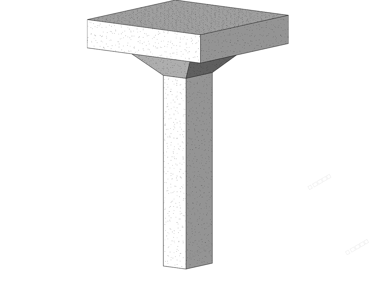 M Concrete Rectangular Column With Drop Caps — Concrete Column Revit Family
