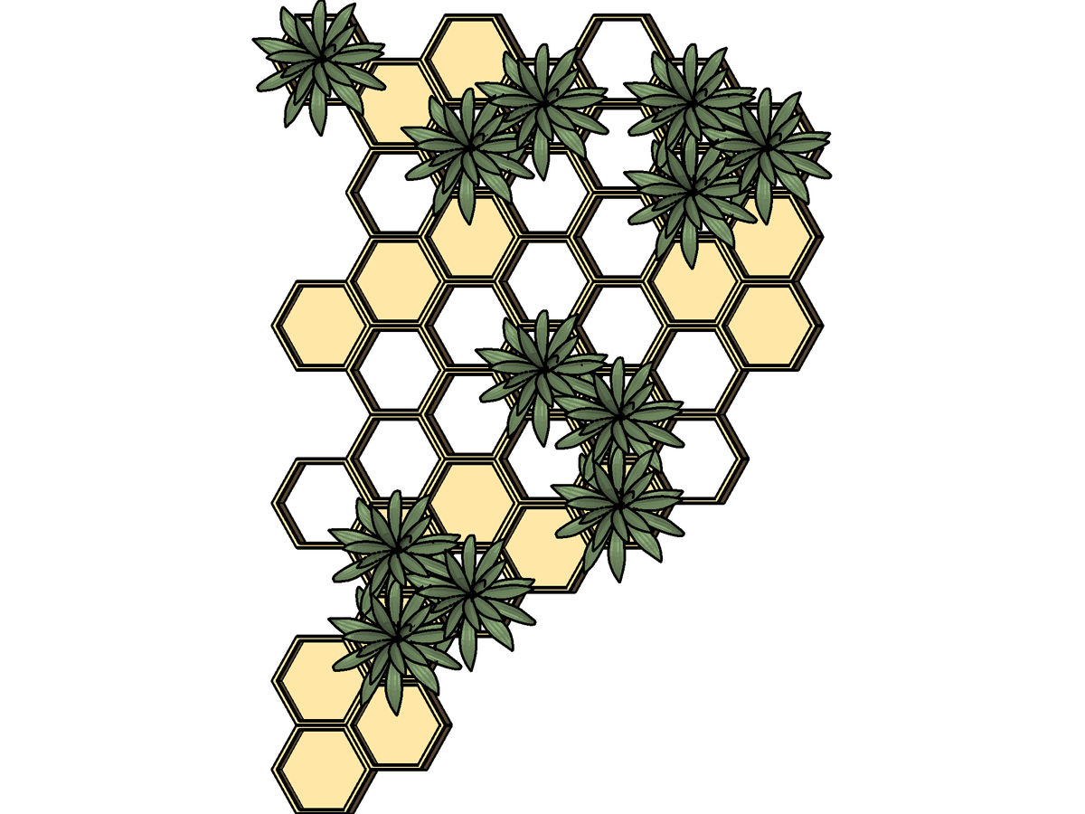LR2316 Conjunto 970 Biombo Hexagonal — Revit Family