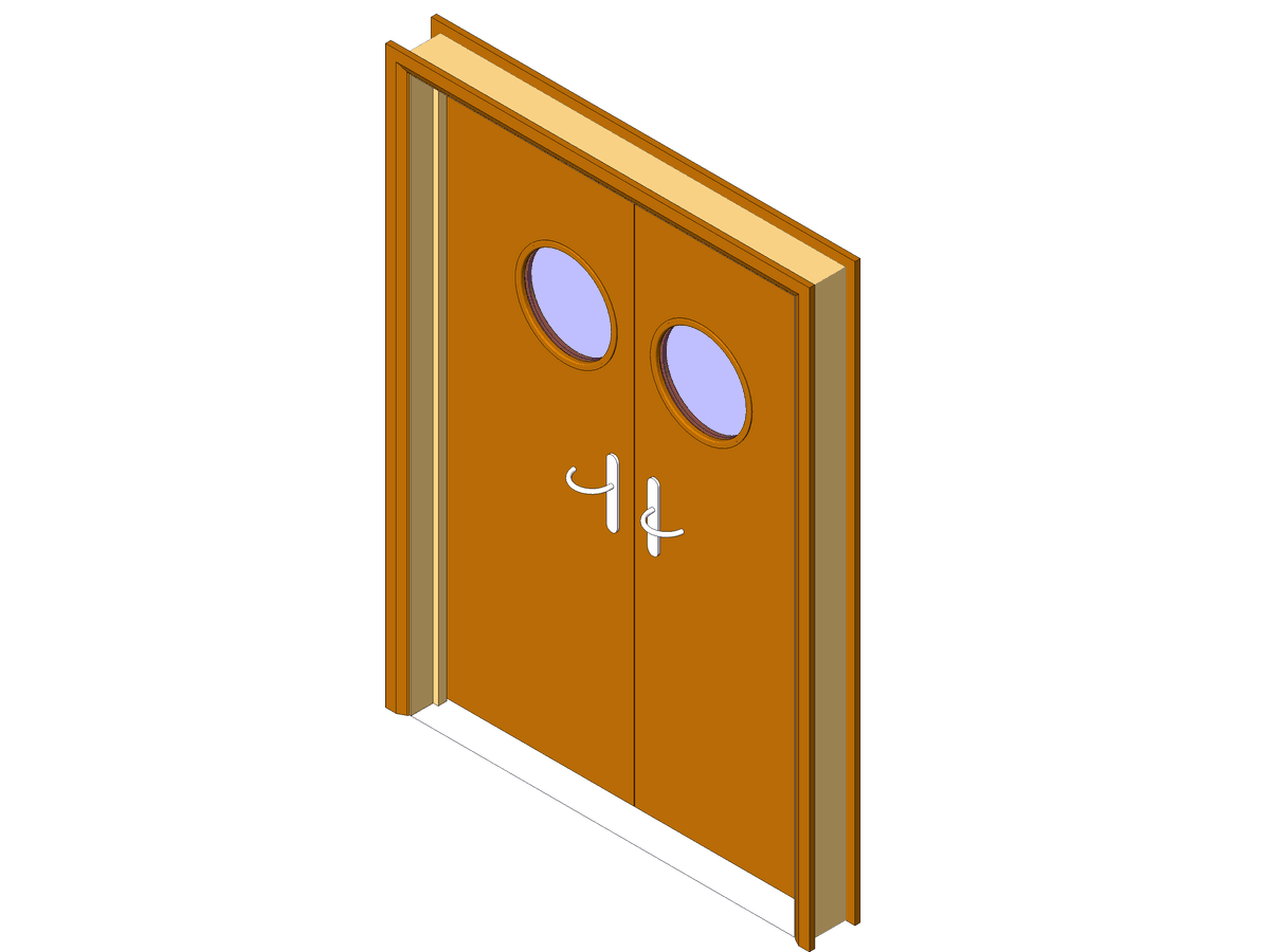 Intdbl 5 — Double Door Revit Family