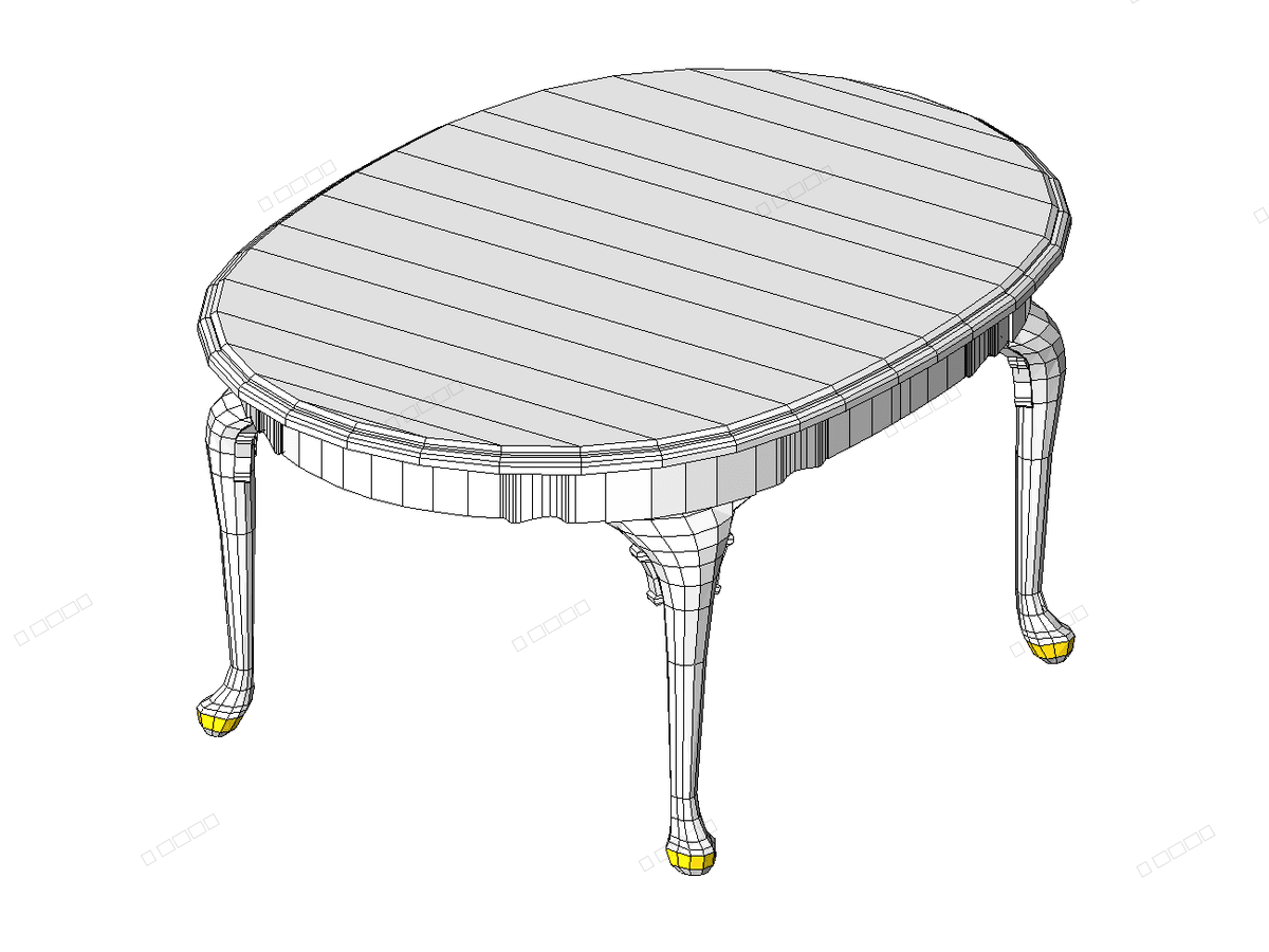 Queen Anne Coffee Table 2 — Revit Family
