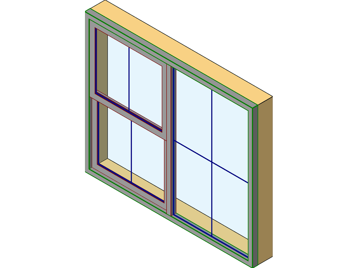 Double Hung 2L (aus) — Double Window Revit Family