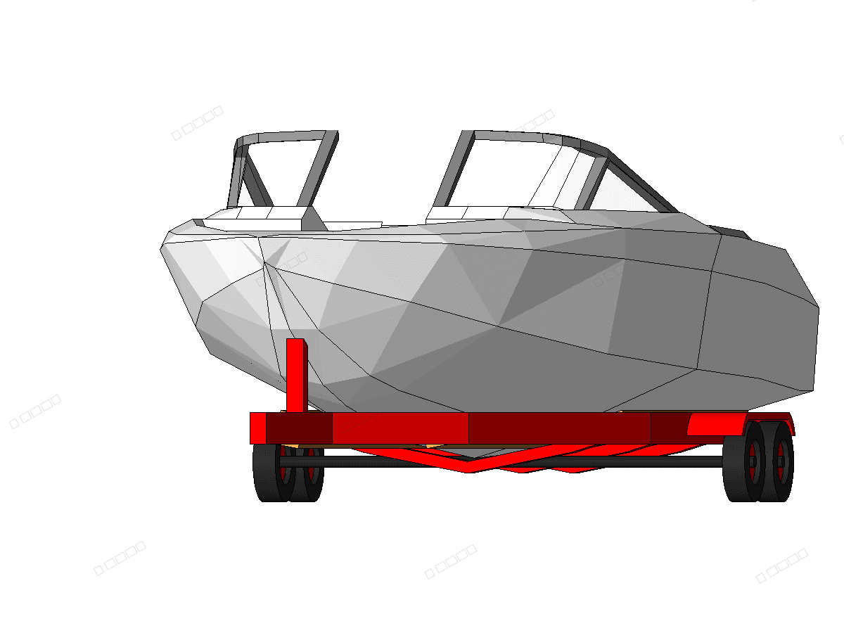 TRAILER W BOAT — Revit Family