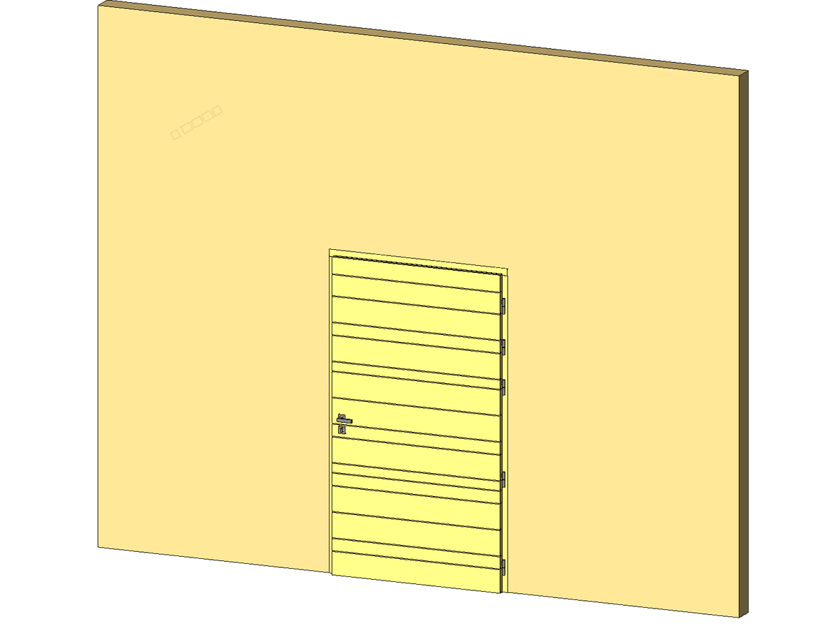 Zilten Porte Entree Bois Nativ2 Cendree — Double Door Revit Family
