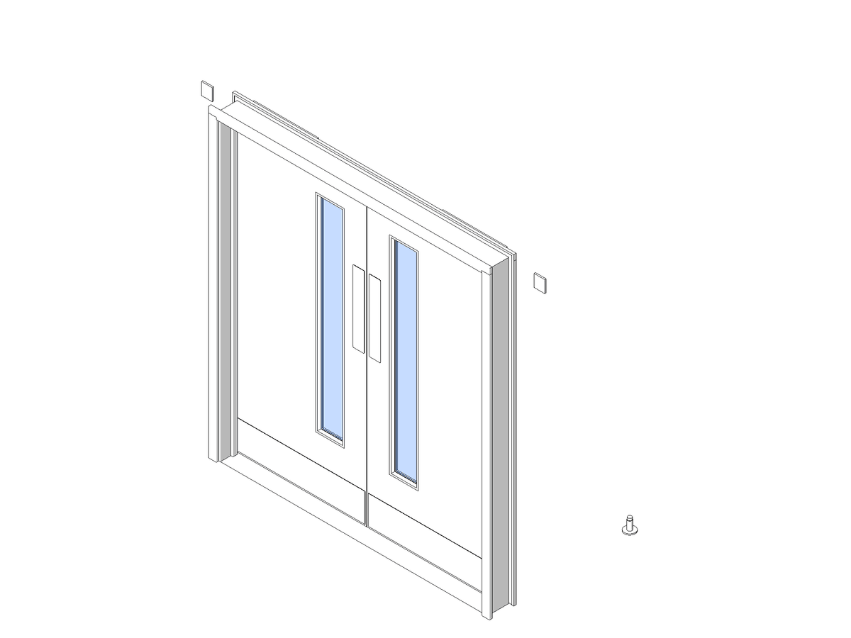Nbl Drsetsym Leaderflushshaplandlaidlaw Enduracor Doorsettype3 — Double Door Revit Family